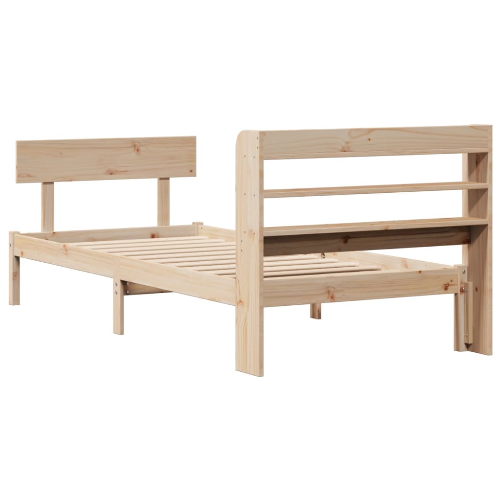 Bed Frame without Mattress 90x200 cm Solid Wood Pine